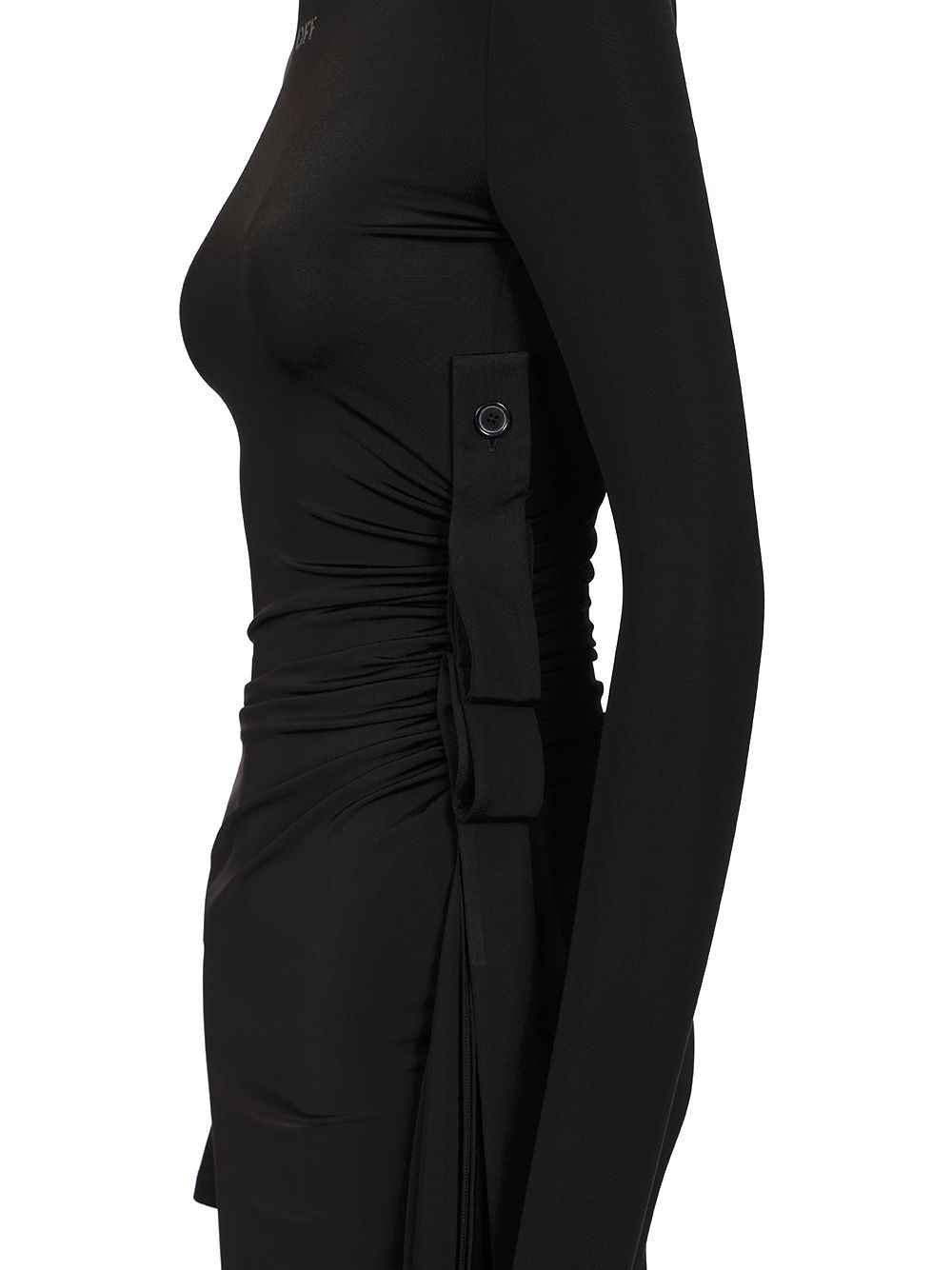 Off-White Sec Skin Draped Mini Dress Ls Black - Bl Dresses - Black | 86fbd57183c4f4e1da71951f5d4868115eb79b6e