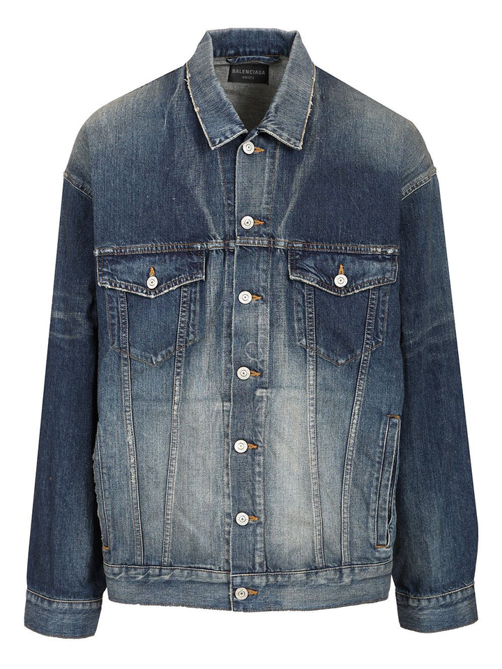 Balenciaga Oversized Denim Jacket Jackets - Blue | 8304cb2a73111ca4573f1c6fa4d4f3c2b38d0b59