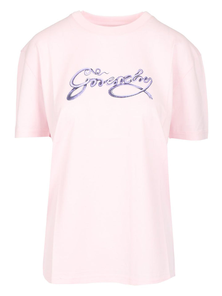 Givenchy With Printed Logo T-Shirt - Rose | 5bfd308ca974783b95fb58b73c317529b5a8e4ce