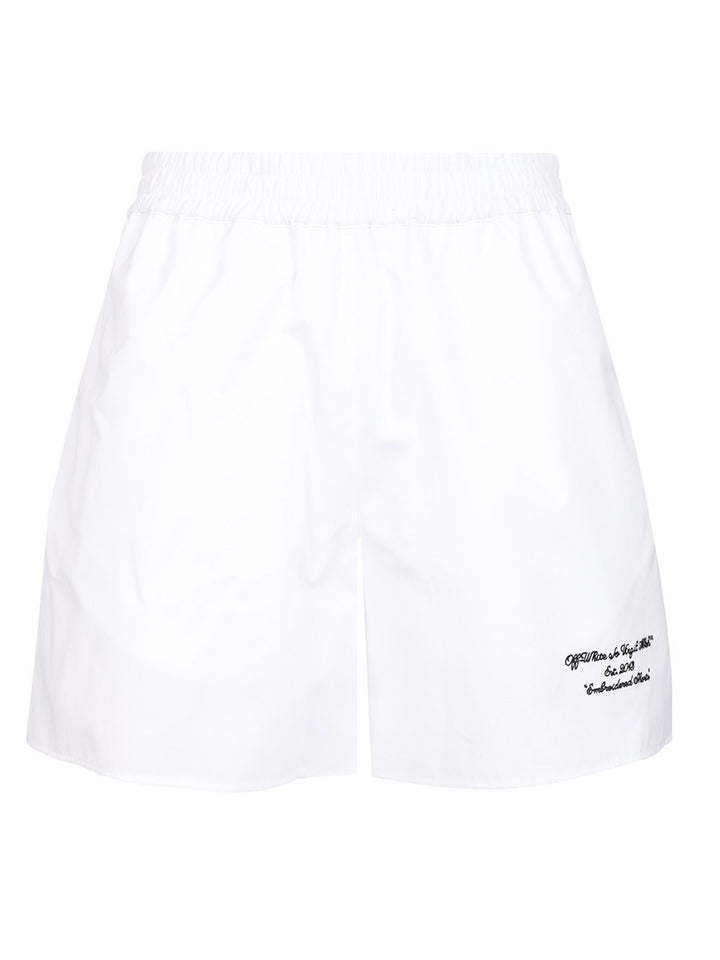 Off-White Popeline Shorts Trousers - White | 25417871d4e6058ace085dcdc741641a41c63903