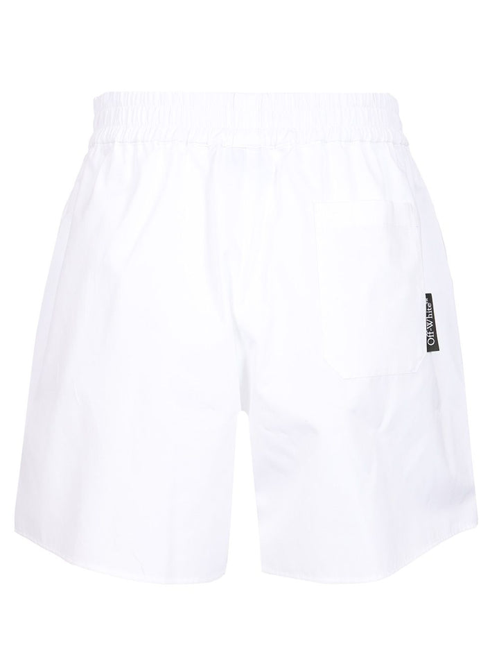 Off-White Popeline Shorts Trousers - White | 519158386a033faab585600779ef17388ec7e080