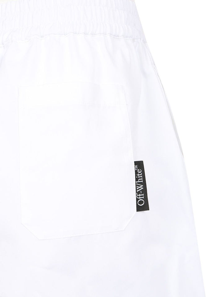 Off-White Popeline Shorts Trousers - White | 178f9a64d0d7646aaad0dddf6552ad087a450d96