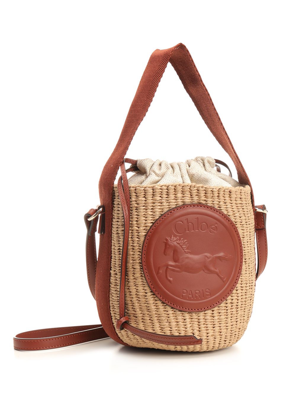 Chloe' Horse Medal Shoulder Bags - Beige | aa31252096e5af9b57a4b1ace7742456472d9f49