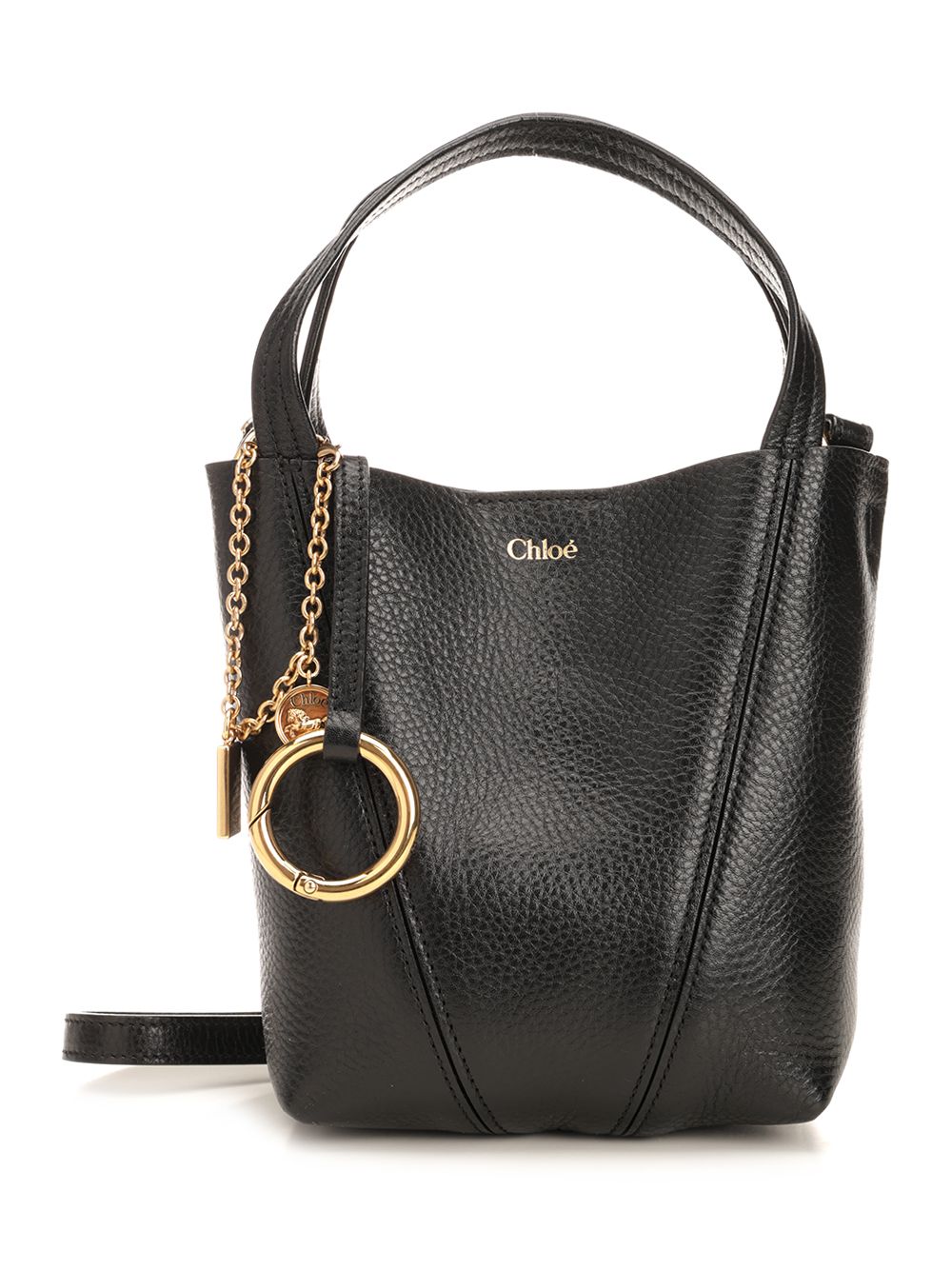 Chloe' Chloé Spin Shoulder Bags - Black | 9d077a72326d080b3d701ae1eefae84d4291b2ab
