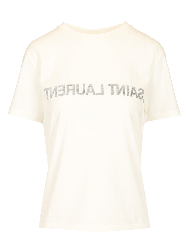 Saint Laurent Cotton Jersey T-Shirt - White | afb72c82b0eaf129f51b6a119c847332217811b4
