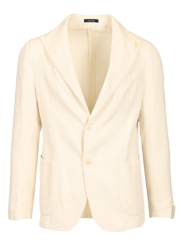Cotton Linen Blazer Jackets White