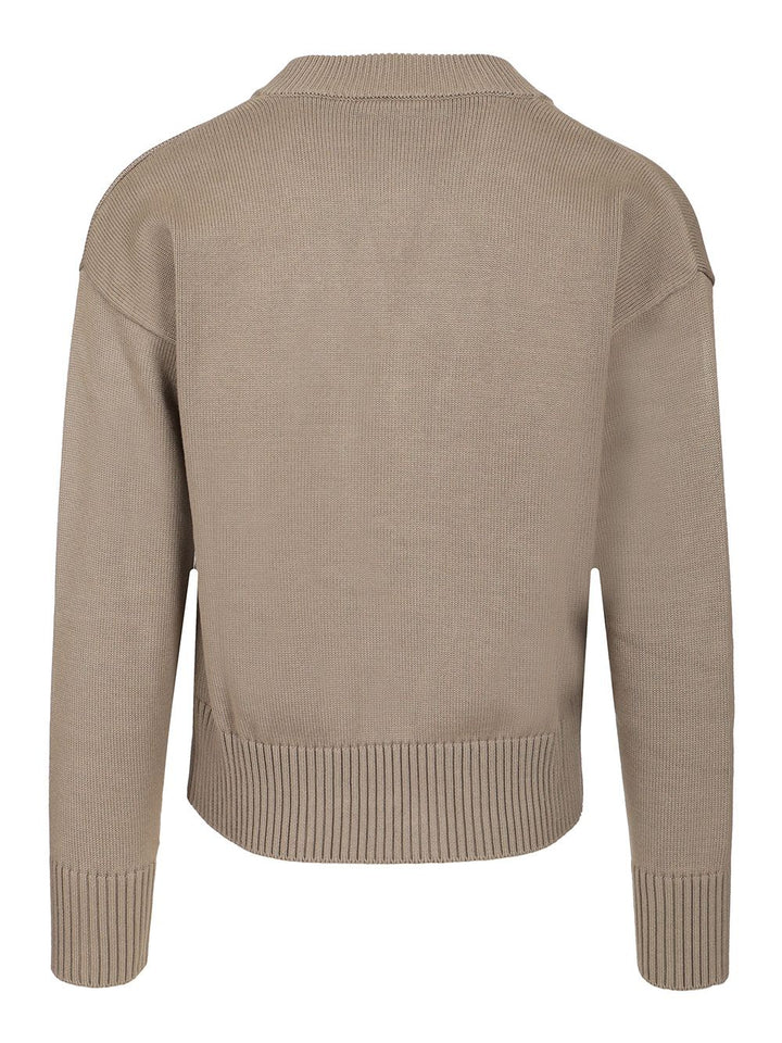 Ami Ribbed Cardigan Knitwear - Grey | 6d4566747797ffb0b7d164307c1eb72c171d8d52