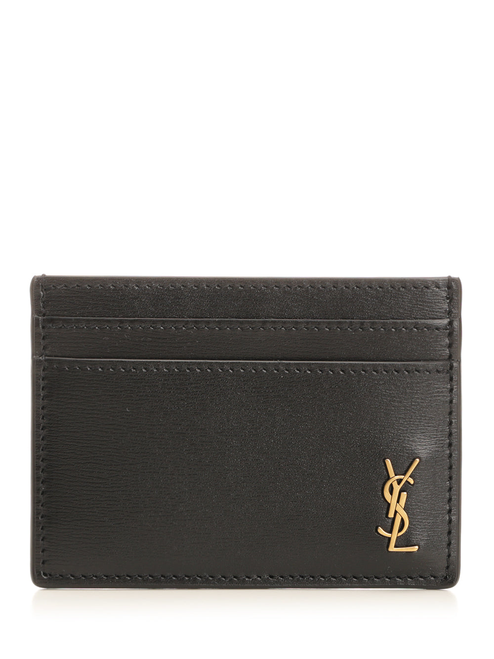 Saint Laurent Tiny Cassandre Card Holder Wallets - Black | 9fe560e983ad0ef50ca8483016a4009f5c3fbdd7