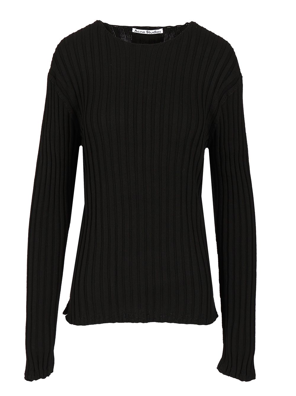 Acne Studios Crew Neck Sweater Knitwear - Black | 609e3cac4af8b30e5039ba77f3d9a0b1afa7849d