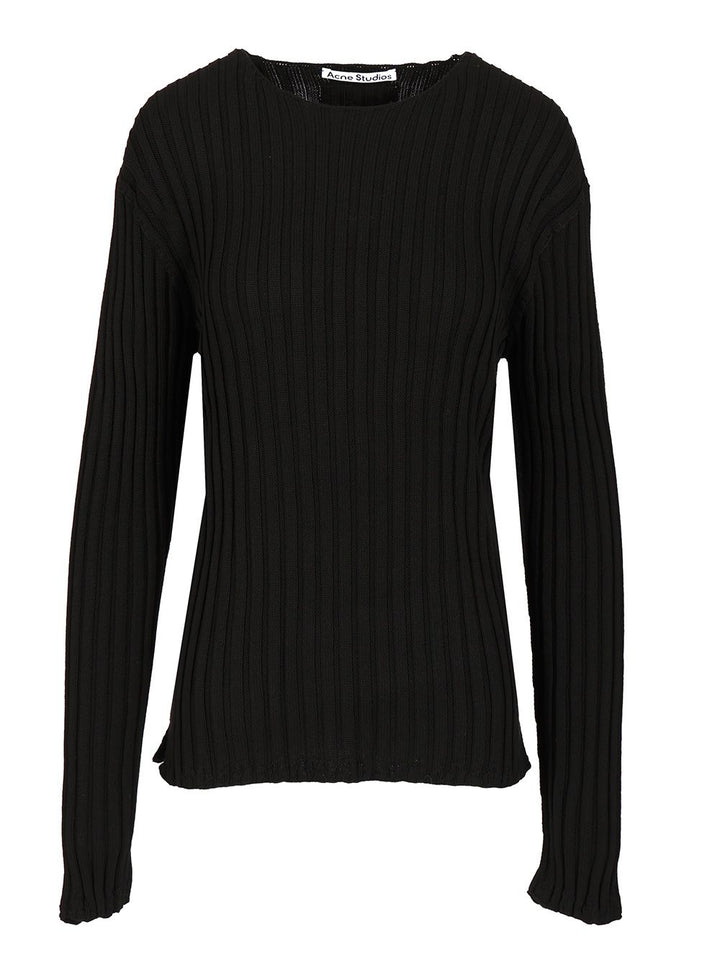Acne Studios Crew Neck Sweater Knitwear - Black | 609e3cac4af8b30e5039ba77f3d9a0b1afa7849d