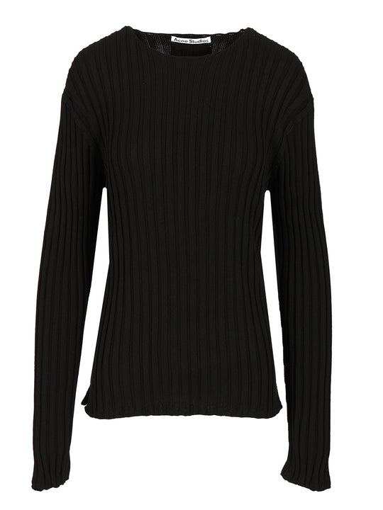 Crew Neck Sweater Knitwear Black