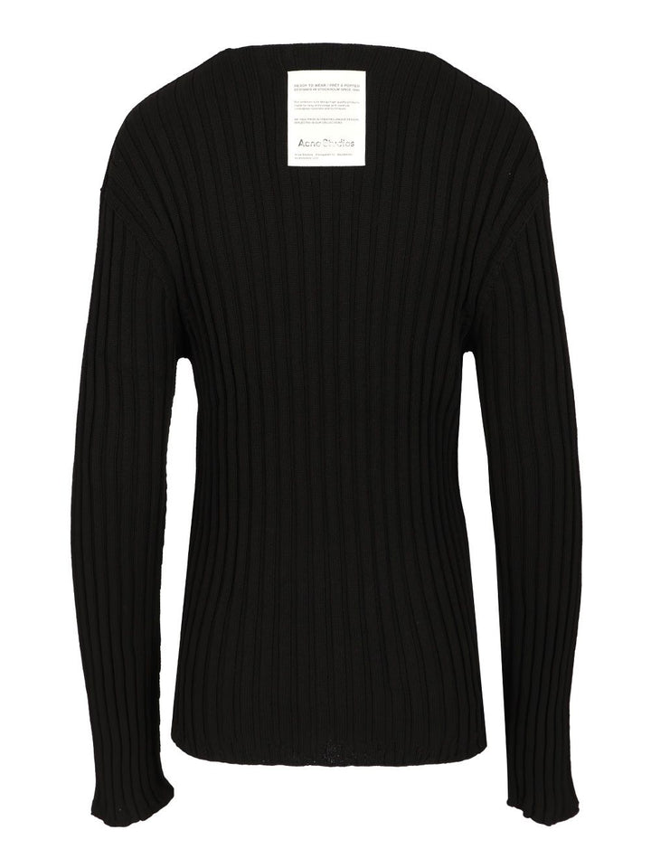 Acne Studios Crew Neck Sweater Knitwear - Black | 066594fd6f3149f0d2bf2a1dccf96ef3fc41b2cb