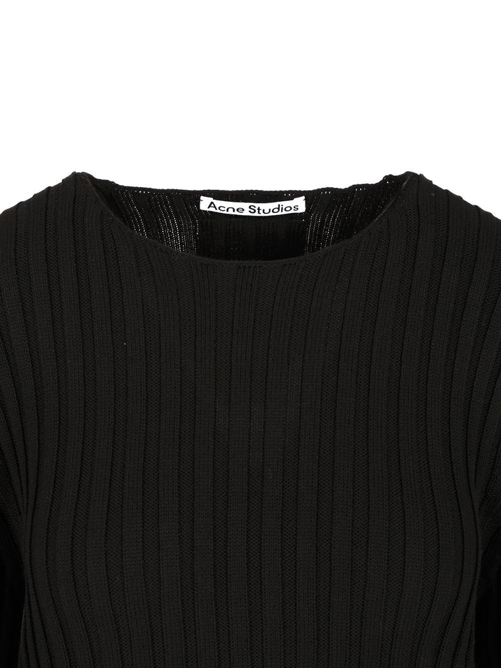 Acne Studios Crew Neck Sweater Knitwear - Black | 1869d20370610c76ac56a597b5f3725c9fedf19e
