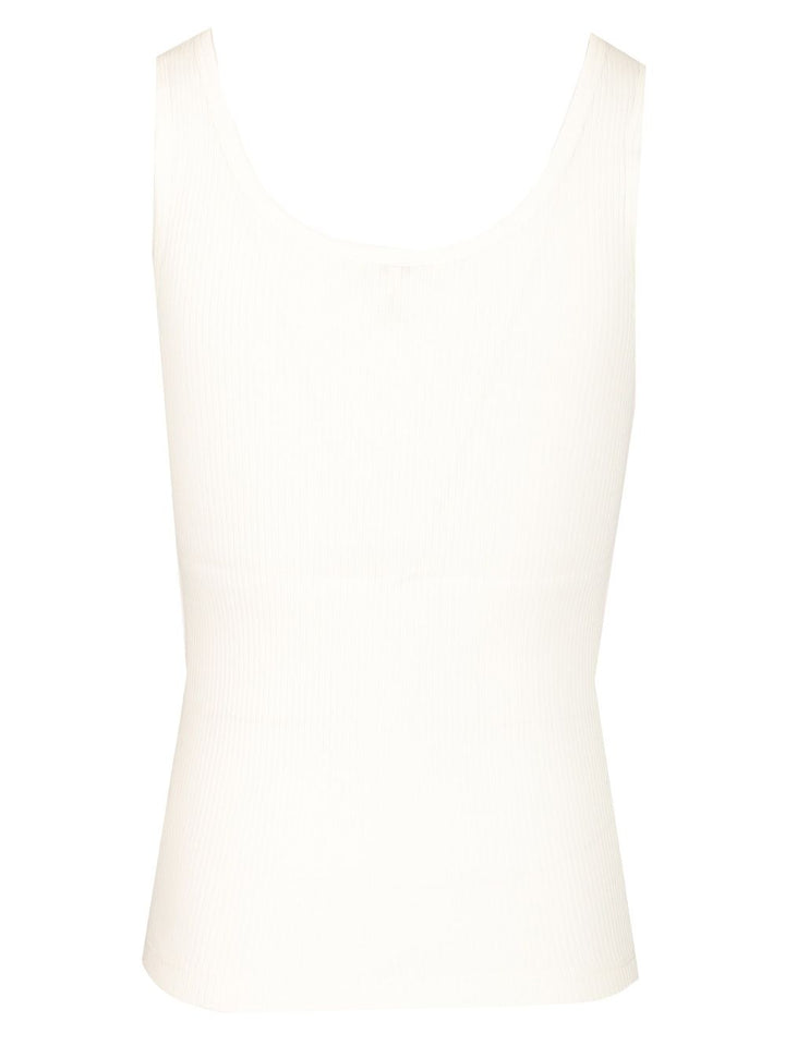 Chloe' Ribbed Stretch Jersey Tops - White | 730e78b88144b6f28c9be25c7d939c6d3b8b9c99