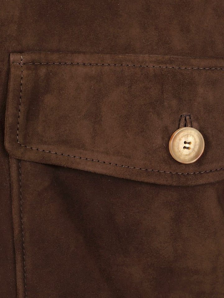 Brunello Cucinelli Suede Biker Jacket Jackets - Brown | 4e704fa06ecc14d87a61b8b198dfd91bf8a449df