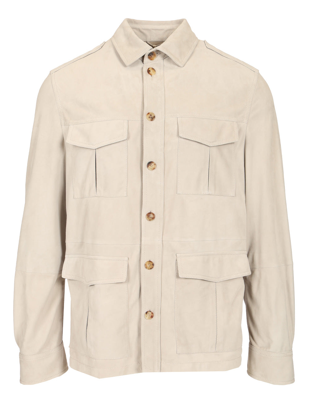 Brunello Cucinelli Suede Safari Jacket Jackets - Beige | 37cdb96247c5721b0bdb478c853e24abe6ae8bd8