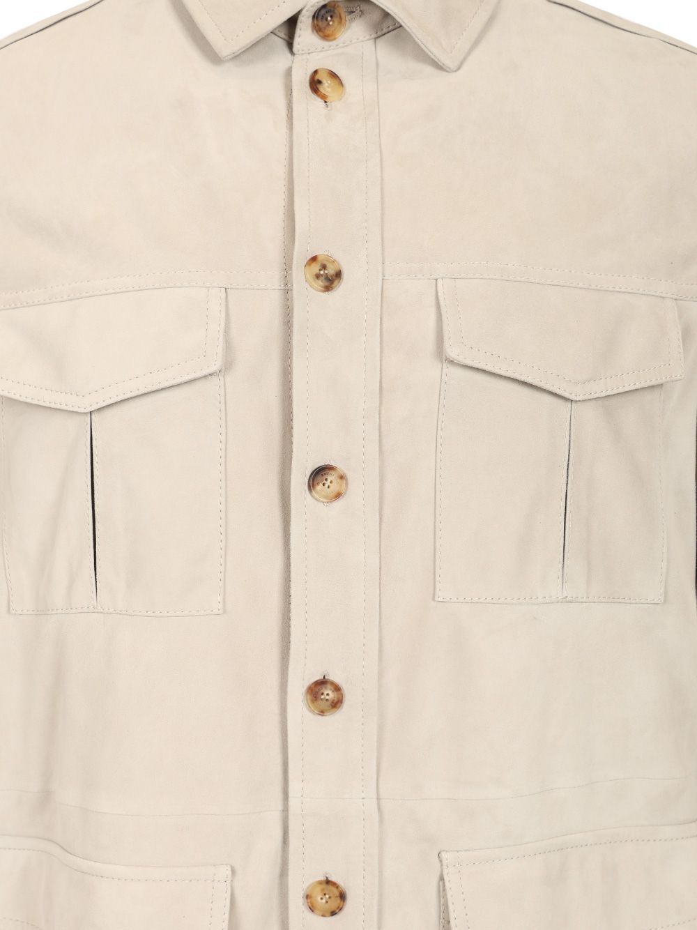 Brunello Cucinelli Suede Safari Jacket Jackets - Beige | f9cabf7f5cf397f4ed3c162e55ea3136da1ec3a7