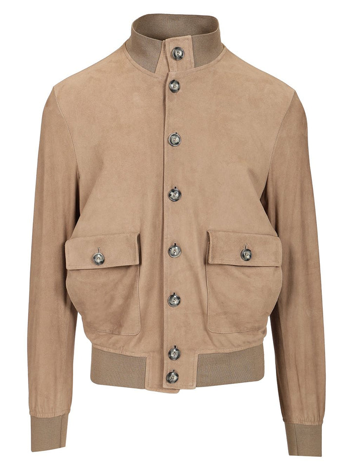 Al Duca D'Aosta 1902 Beige Suede Jacket Knitwear - Beige | 7a0be8c034afeda70cbdcd2d7a3f27b6082edbbc