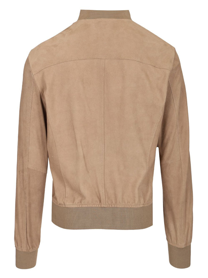 Al Duca D'Aosta 1902 Beige Suede Jacket Knitwear - Beige | c107827674170e5884e1c934ce0f17ab002fd0dc