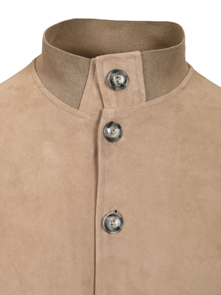Al Duca D'Aosta 1902 Beige Suede Jacket Knitwear - Beige | b68db67244e7c567a359672900a32e317b7f8f53