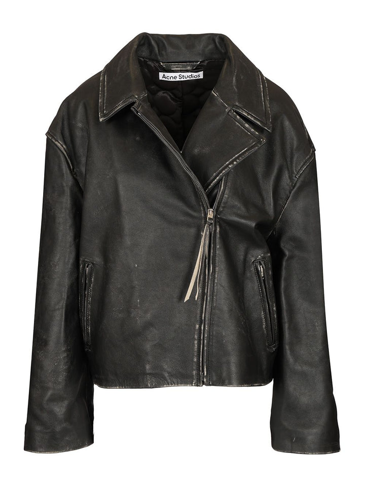 Acne Studios Double Breasted Leather Jacket Jackets - Black | edf6c96b31ecc0d3ba5ea68d8c6f482d4515a80a