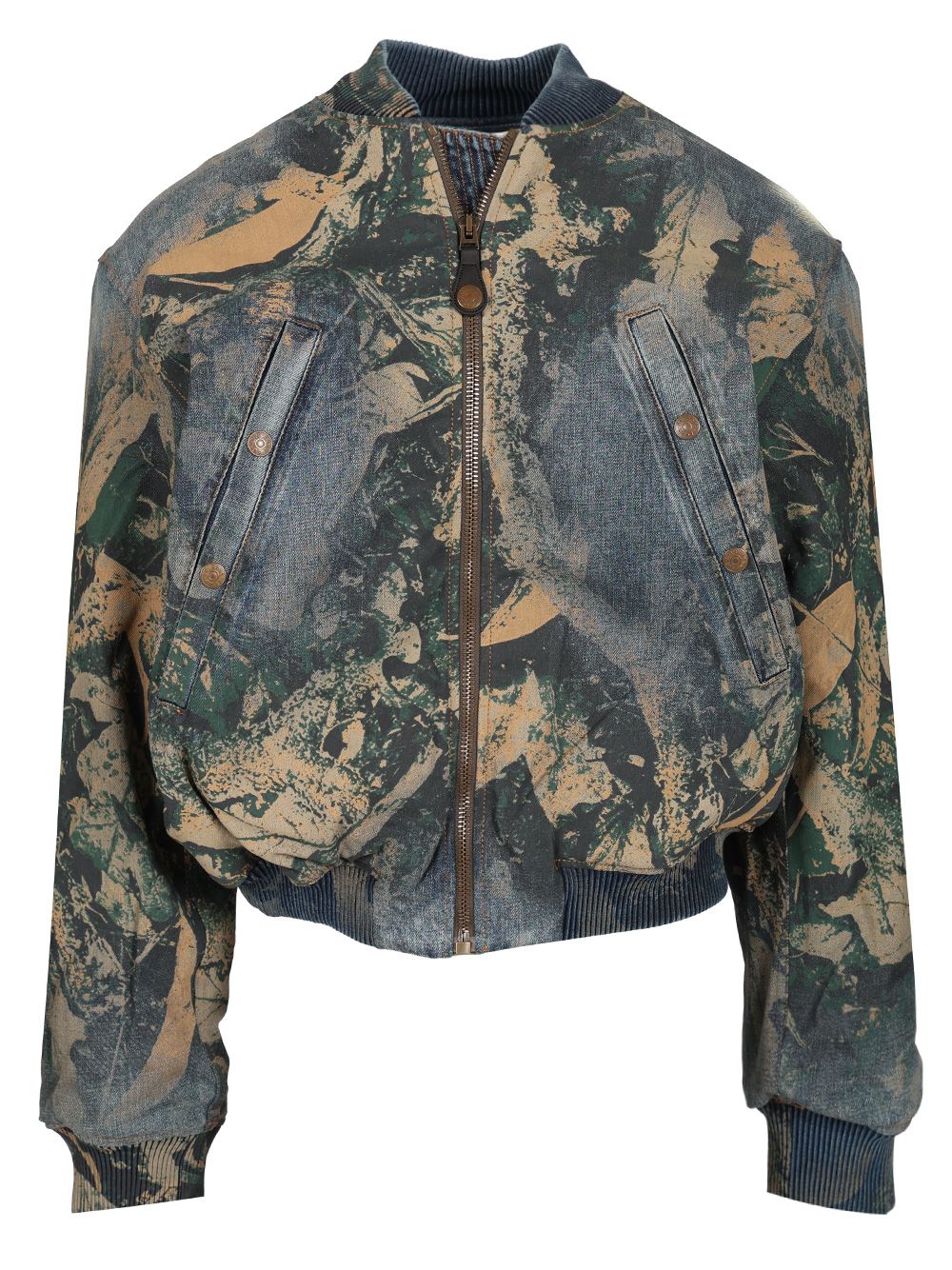 Acne Studios Denim Bomb Jacket With Camo Details Jackets - Brown | 6c80249147daa91559ada61a151b507d9e0e03ab