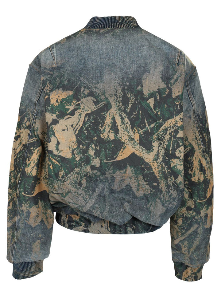 Acne Studios Denim Bomb Jacket With Camo Details Jackets - Brown | 382e41dda2f9468ee800e2fee3cbb0cfeb376a25