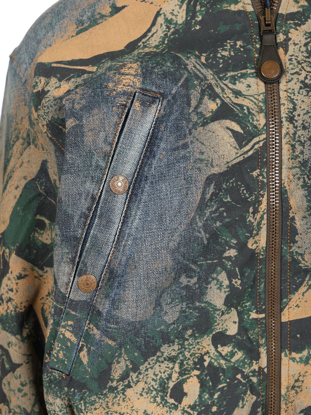 Acne Studios Denim Bomb Jacket With Camo Details Jackets - Brown | eecbd6e8db6da677dc671209dae6eb13ce9816eb