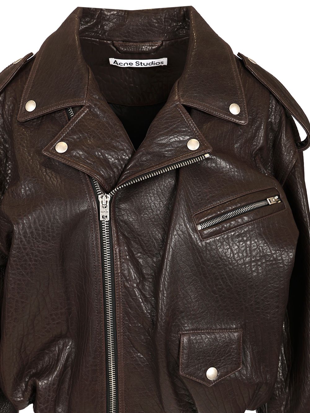 Acne Studios Leather Jacket Jackets - Brown | 87aafe3637cfd631fd707826924a8335aaa39240
