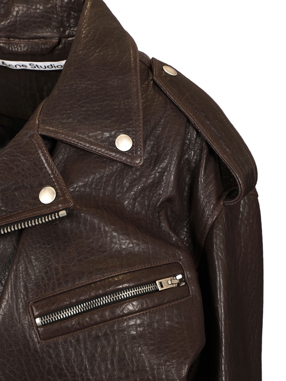 Acne Studios Leather Jacket Jackets - Brown | 28ef21aef279cf86b74dcdf8d511ee91eb747974