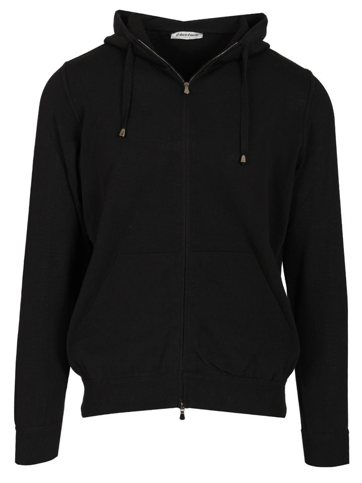 Al Duca D'Aosta Black Cotton Sweatshirt Knitwear - Black | 9d9fe3d56bb6124d5a1af53794ae8dc5bd8d1b0d