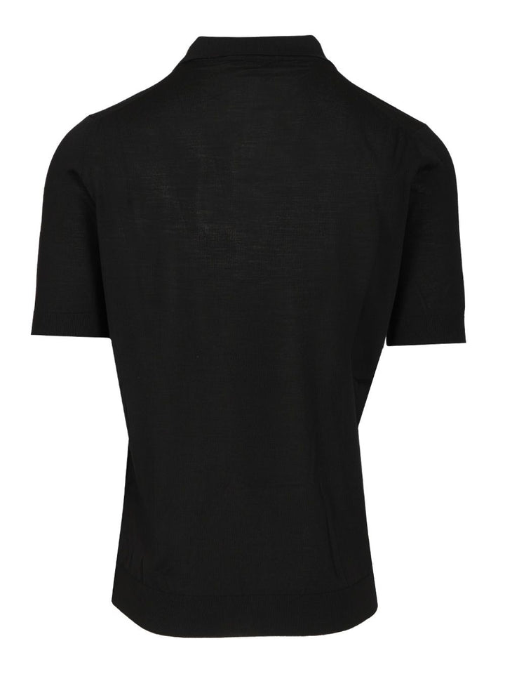 Filippo De Laurentiis Wool Polo shirt - Black | 8e23b0dd6b75131cb6933a0fe58fafa6588f5609