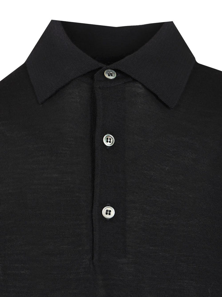 Filippo De Laurentiis 180s Wool Polo Polo shirt - Blue | 0a4ecdf99e5064c7737331803f99a5da9cac174a