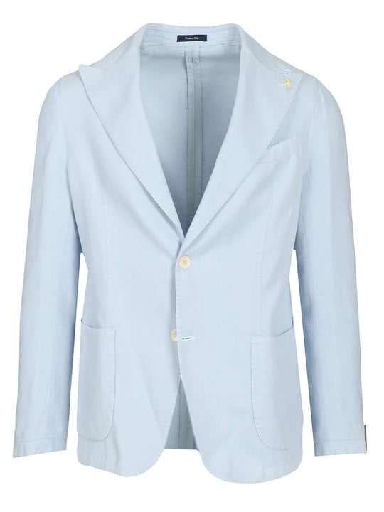 Cotton Linen Blazer Jackets Light Blue