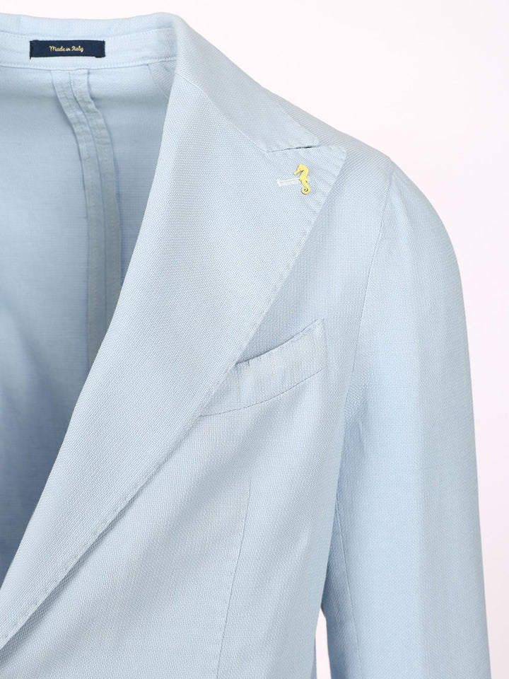 Guarinucci Cotton Linen Blazer Jackets - Light blue | 2788b992088cd9fabea448beed108bc7b0f7b701