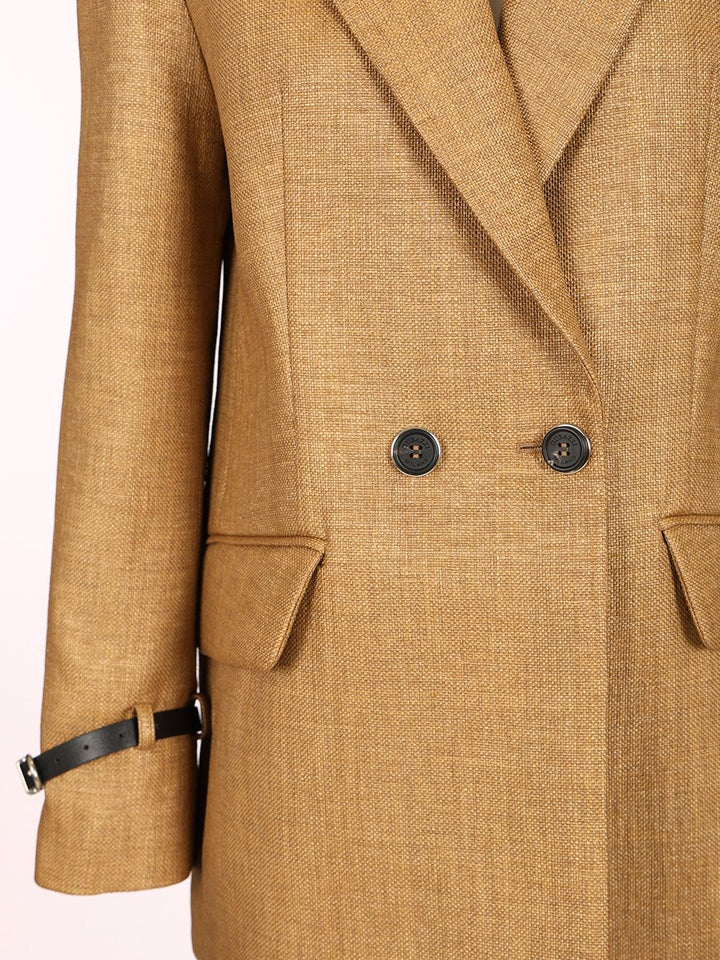 Durazzi Milano Double Breasted Tailored Jacket Jackets - Beige | 56e9dc77056450692364303b9565f9400d2cdb1f