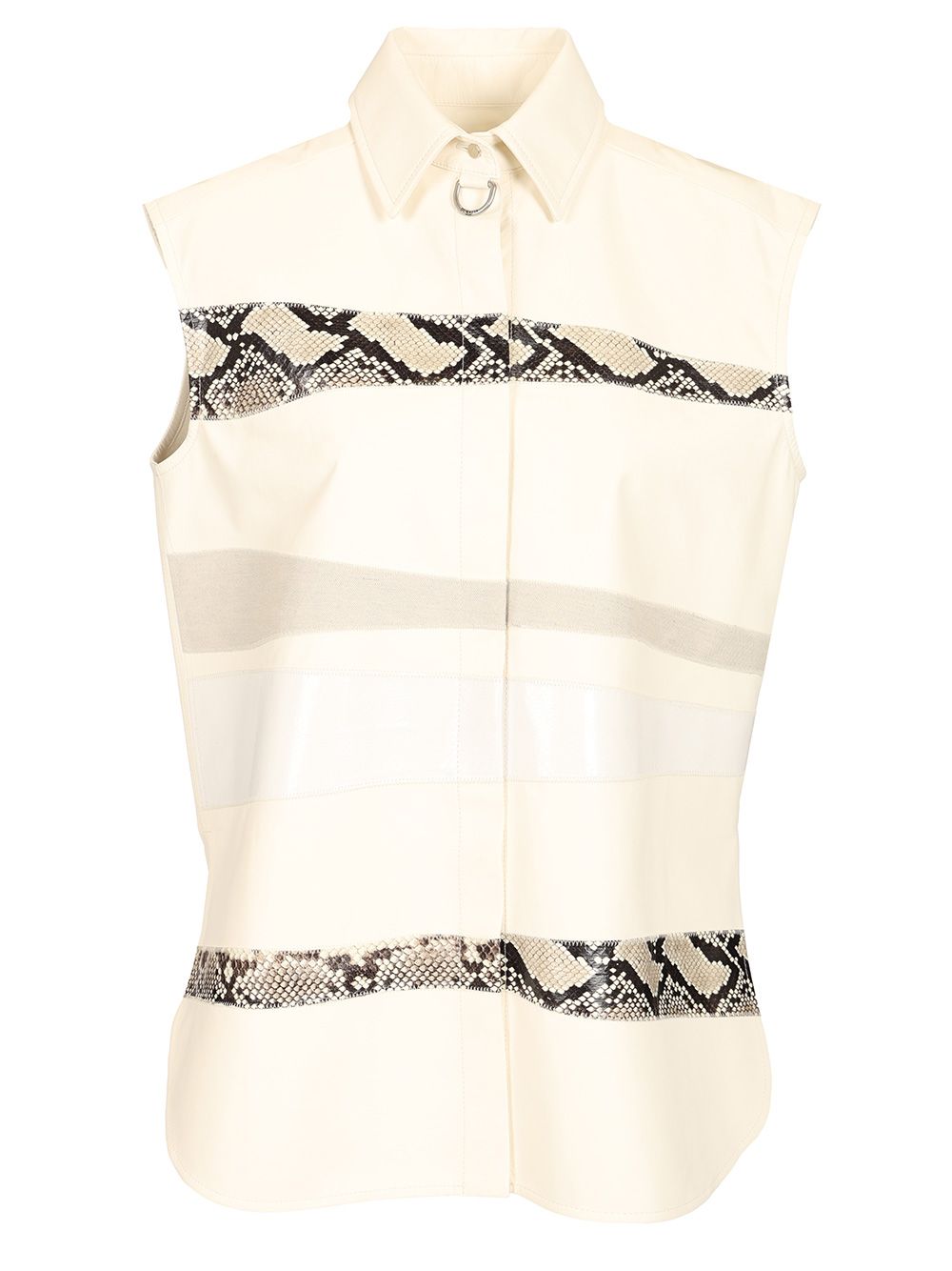 Durazzi Milano Sleeveless Leather Shirt Shirts - White | 48dab510a532fa7adec548c6d80f101591cbe260