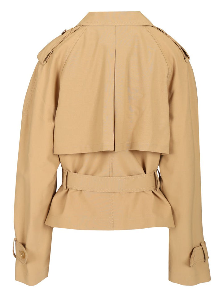 Marni Short Trench Coat With Belt Jackets - Beige | cd95aa9c43429b6ea5fb4b31a0efbcbf8d91c18e