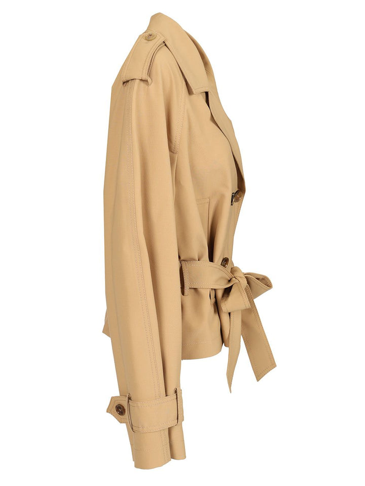 Marni Short Trench Coat With Belt Jackets - Beige | 48b64e31a2729cf1317519c5c0966c19af16b519