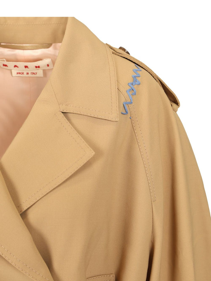 Marni Short Trench Coat With Belt Jackets - Beige | d258f12b19175a31fe585fba33fa876072ef31f9