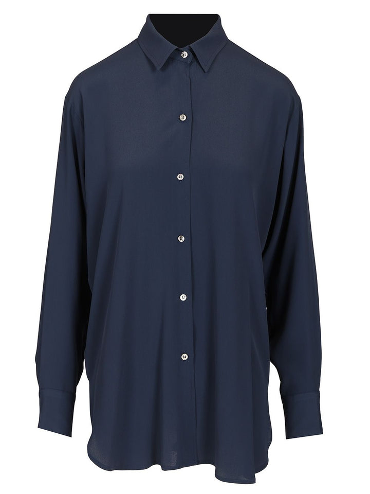 Al Duca D'Aosta Washed Silk Shirt Shirts - Blue | f87605de41a8936640391091d77e00a91c1ce28f