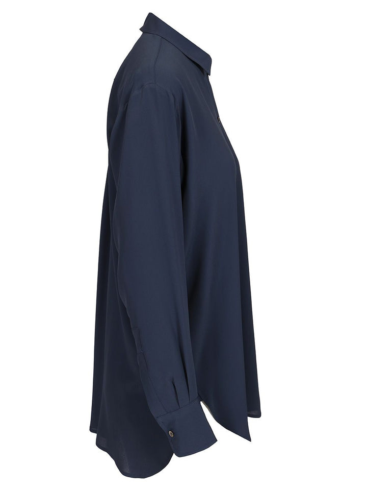 Al Duca D'Aosta Washed Silk Shirt Shirts - Blue | 88a096221fefddb57f516dd63544544bed608a79