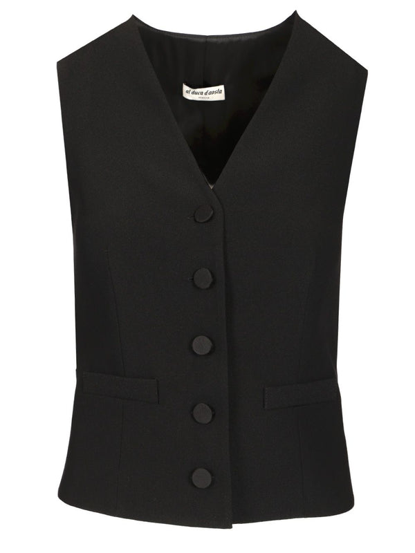 Satin Back Vest Jackets Black