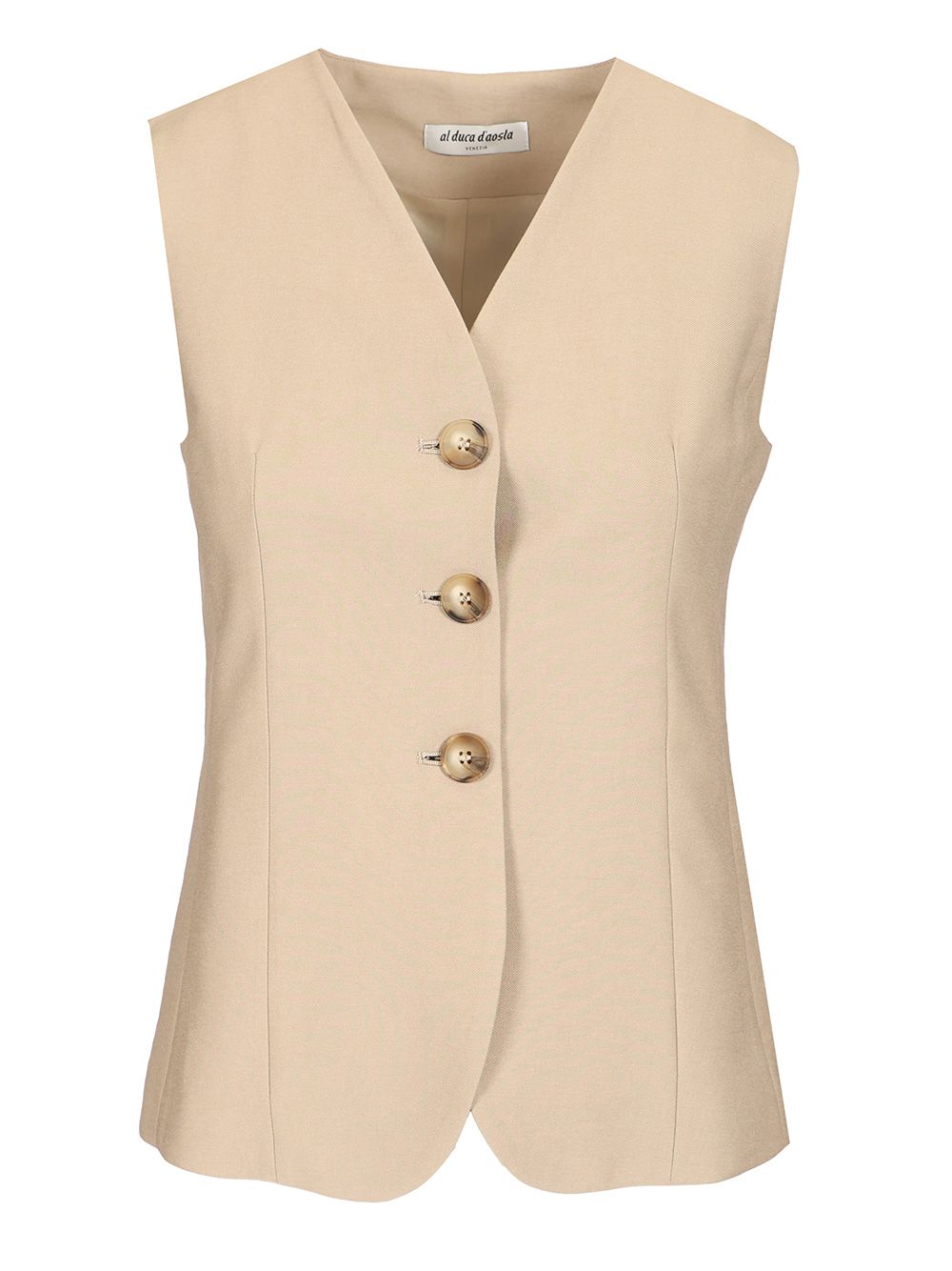 Al Duca D'Aosta 3-Button Twill Vest Jackets - Beige | cc1930b4e2e04c4fa6410ae533b9790a75e62eab