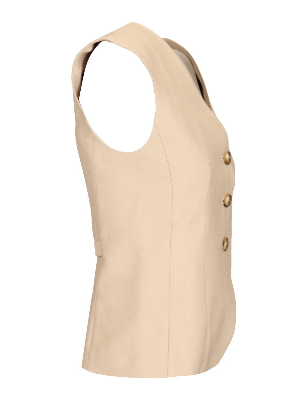 Al Duca D'Aosta 3-Button Twill Vest Jackets - Beige | a782ed32cdeea27720be778b0d23a0c87a3de4b7