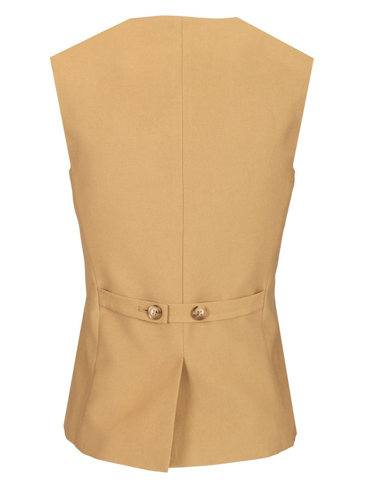 Al Duca D'Aosta 3-Button Twill Vest Jackets - Brown | a3a3205785d4c17739946e1a0ad586c00546f986