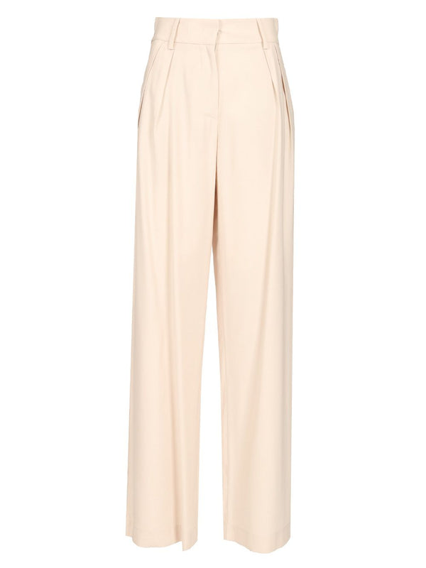 Double Pleat Trousers White