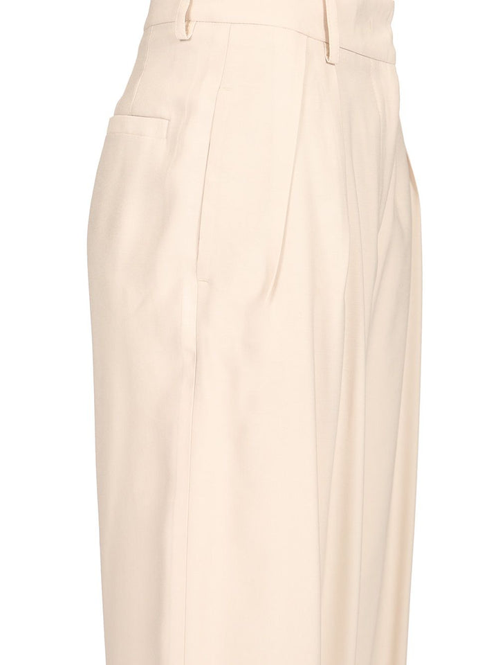 Al Duca D'Aosta Double Pleat Trousers - White | 56aa0a32157c89628112b2c16a7c728e3cf0b284