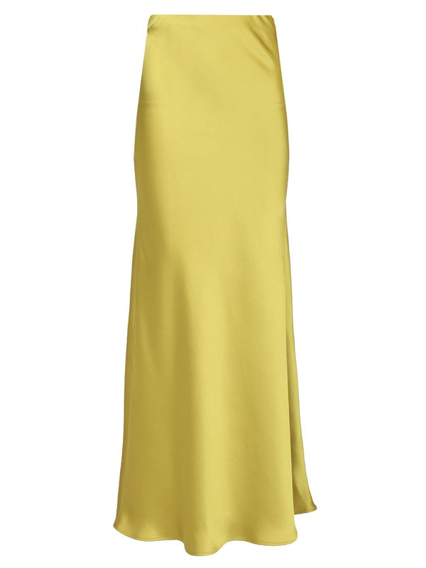 Satin Long Skirt Skirts Yellow