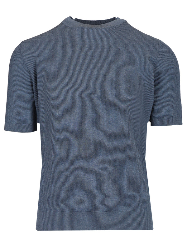 Ribbed T-Shirt Blue